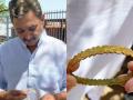 Gold bangle excavated near Raigad fort, Sambhaji Raje shares pic - Hindi News | Gold bangle excavated near Raigad fort, Sambhaji Raje shares pic | Latest maharashtra News at Lokmattimes.com