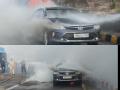 Delhi Car Fire: Vehicle Engulfed With Blaze Near Kalkaji Temple on the Outer Ring Road (Watch Video) - Hindi News | Delhi Car Fire: Vehicle Engulfed With Blaze Near Kalkaji Temple on the Outer Ring Road (Watch Video) | Latest national News at Lokmattimes.com