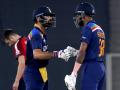 India vs England, 5th T20: India post a mammoth 224, after Kohli and Rohit shine with bat - Hindi News | India vs England, 5th T20: India post a mammoth 224, after Kohli and Rohit shine with bat | Latest cricket News at Lokmattimes.com