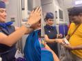 Watch: Parents Get Emotional as Daughter Welcomes Them Onboard as Lead Cabin Crew, Touches Their Feet In Viral Video - Hindi News | Watch: Parents Get Emotional as Daughter Welcomes Them Onboard as Lead Cabin Crew, Touches Their Feet In Viral Video | Latest social-viral News at Lokmattimes.com
