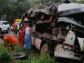 Jharkhand Road Accident: 5 Kanwariyas Killed, Several Injured After Bus Collides With Gas Cylinder Vehicle in Deoghar - Hindi News | Jharkhand Road Accident: 5 Kanwariyas Killed, Several Injured After Bus Collides With Gas Cylinder Vehicle in Deoghar | Latest national News at Lokmattimes.com
