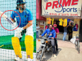 MS Dhoni Spotted Practicing with 'Prime Sports' Sticker Of His Childhood Friend's Store, Picture Goes Viral - Hindi News | MS Dhoni Spotted Practicing with 'Prime Sports' Sticker Of His Childhood Friend's Store, Picture Goes Viral | Latest cricket News at Lokmattimes.com