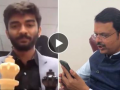 Maharashtra CM Devendra Fadnavis Calls D Gukesh to Congratulate Him on Historic World Chess Championship Win, Says "You Have Made All of Us Proud" (Video) - Hindi News | Maharashtra CM Devendra Fadnavis Calls D Gukesh to Congratulate Him on Historic World Chess Championship Win, Says "You Have Made All of Us Proud" (Video) | Latest other-sports News at Lokmattimes.com