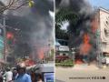Hyderabad Fire: Massive Blaze Erupts at Mangala Gowri Shopping Mall in Jubilee Hills - Hindi News | Hyderabad Fire: Massive Blaze Erupts at Mangala Gowri Shopping Mall in Jubilee Hills | Latest national News at Lokmattimes.com