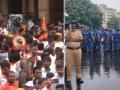Mumbai Maratha Morcha: Traffic Chaos Near CSMT Railway Station as Protesters Block Roads; CISF, CRPF Deployed - Hindi News | Mumbai Maratha Morcha: Traffic Chaos Near CSMT Railway Station as Protesters Block Roads; CISF, CRPF Deployed | Latest mumbai News at Lokmattimes.com