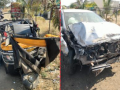 Nashik Accident: Devotee from Gujarat Killed, 6 Family Members Injured as Auto-Rickshaw Collides with Car - Hindi News | Nashik Accident: Devotee from Gujarat Killed, 6 Family Members Injured as Auto-Rickshaw Collides with Car | Latest nashik News at Lokmattimes.com