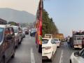 Pune–Mumbai Expressway Traffic News: Massive Snarl Near Khandala Tunnel During Shiv Jayanti Rush (Watch Video) - Hindi News | Pune–Mumbai Expressway Traffic News: Massive Snarl Near Khandala Tunnel During Shiv Jayanti Rush (Watch Video) | Latest pune News at Lokmattimes.com