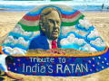 Sand Artist Sudarsan Pattnaik Creates Sand Sculpture on Odisha's Puri Beach to Pay Tribute to Ratan Tata (Watch Video) - Hindi News | Sand Artist Sudarsan Pattnaik Creates Sand Sculpture on Odisha's Puri Beach to Pay Tribute to Ratan Tata (Watch Video) | Latest national News at Lokmattimes.com