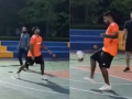 WATCH: Sanju Samson Spotted Playing Football on Basketball Court During Cricket Break, Video Goes Viral - Hindi News | WATCH: Sanju Samson Spotted Playing Football on Basketball Court During Cricket Break, Video Goes Viral | Latest cricket News at Lokmattimes.com