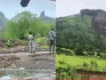Nashik: Portion of Kavnai fort collapses after heavy rains, no casualties reported - Hindi News | Nashik: Portion of Kavnai fort collapses after heavy rains, no casualties reported | Latest maharashtra News at Lokmattimes.com