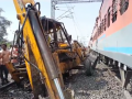 Banaras-Mumbai Express Narrowly Escapes Major Accident After Colliding with JCB in Mughalsarai - WATCH - Hindi News | Banaras-Mumbai Express Narrowly Escapes Major Accident After Colliding with JCB in Mughalsarai - WATCH | Latest national News at Lokmattimes.com