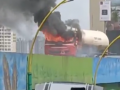 Thane Fire Acccident: Container Catches Blaze on Patlipada Flyover, No Casualties Reported (Watch Video) - Hindi News | Thane Fire Acccident: Container Catches Blaze on Patlipada Flyover, No Casualties Reported (Watch Video) | Latest thane News at Lokmattimes.com
