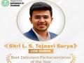 Lokmat Parliamentary Award: Tejasvi Surya receives best debutant Parliamentarian award - Hindi News | Lokmat Parliamentary Award: Tejasvi Surya receives best debutant Parliamentarian award | Latest health News at Lokmattimes.com