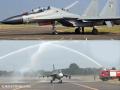 Tejas Mk1A Fighter Jet Gets Water Cannon Salute in Nashik (Watch Video) - Hindi News | Tejas Mk1A Fighter Jet Gets Water Cannon Salute in Nashik (Watch Video) | Latest nashik News at Lokmattimes.com