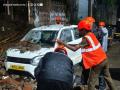 Thane Rains: Security Wall Collapses Amid Heavy Rainfall in Wagle Estate; Several Vehicles Damaged - Hindi News | Thane Rains: Security Wall Collapses Amid Heavy Rainfall in Wagle Estate; Several Vehicles Damaged | Latest thane News at Lokmattimes.com