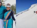 US based couple go skiing wearing saree and dhoti, video goes viral! - Hindi News | US based couple go skiing wearing saree and dhoti, video goes viral! | Latest social-viral News at Lokmattimes.com