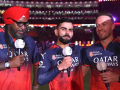 ‘Ee Sala Cup Namdu’: RCB’s Iconic Trio Virat Kohli, AB de Villiers and Chris Gayle Celebrate IPL Title Together After 18-Year Wait (VIDEO) - Hindi News | ‘Ee Sala Cup Namdu’: RCB’s Iconic Trio Virat Kohli, AB de Villiers and Chris Gayle Celebrate IPL Title Together After 18-Year Wait (VIDEO) | Latest cricket News at Lokmattimes.com
