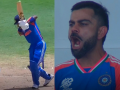 WATCH: Virat Kohli's Priceless Reaction Goes Viral After Hardik Pandya Smashes 98m Six During IND vs AFG T20 World Cup 2024 Match - Hindi News | WATCH: Virat Kohli's Priceless Reaction Goes Viral After Hardik Pandya Smashes 98m Six During IND vs AFG T20 World Cup 2024 Match | Latest cricket News at Lokmattimes.com