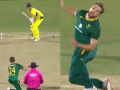 Wiaan Mulder Survives Horrible Injury Scare While Bowling, Dismisses Mitchell Marsh Moments Later (Watch Video) - Hindi News | Wiaan Mulder Survives Horrible Injury Scare While Bowling, Dismisses Mitchell Marsh Moments Later (Watch Video) | Latest cricket News at Lokmattimes.com
