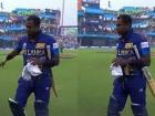 Sri Lanka's Angelo Mathews gets out in bizarre fashion, even before facing a ball