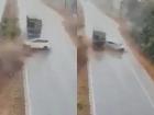 Andhra Pradesh Accident: Speeding Car Hits Truck on NH, Three Injured (Video)