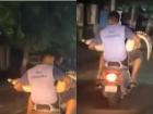 Two Men Transport Rescued Crocodile on Scooter Found in Vadodara’s Vishwamitra River to Forest Department: Video Goes Viral