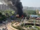 Ghaziabad Fire: Major Blaze Erupts in Gaur Chowk Near Crossings Republik (Watch Videos)