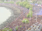 Team India Victory Parade: Massive Crowd Throngs Mumbai's Marine Drive to Celebrate T20 World Cup 2024 Win (Watch Video)