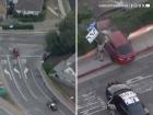 Los Angeles: Suspect Car Driver Crashes Into Wall During High Speed Pursuit in Encino; Dramatic Video Goes Viral