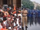Mumbai Maratha Morcha: Traffic Chaos Near CSMT Railway Station as Protesters Block Roads; CISF, CRPF Deployed