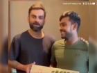 “Khub Bhalo Achi”: Virat Kohli Speaks Bengali As Mehidy Hasan Miraz Gifts Him Bat of His Own Company (Watch Video)