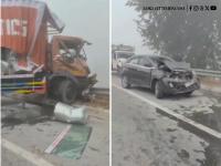 Eastern Peripheral Highway Accident: Several Injured After Dense Fog Triggers Multi-Vehicle Pile-Up in Greater Noida - News | Eastern Peripheral Highway Accident: Several Injured After Dense Fog Triggers Multi-Vehicle Pile-Up in Greater Noida | Latest national News at Lokmattimes.com
