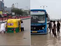 Gujarat Rains: Heavy Rainfall Leads to Waterlogged Streets in Banaskantha; IMD Issues Orange Alert for 18 Districts - News | Gujarat Rains: Heavy Rainfall Leads to Waterlogged Streets in Banaskantha; IMD Issues Orange Alert for 18 Districts | Latest national News at Lokmattimes.com