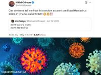From COVID-19 End Year to Hantavirus in 2026: Astrologist's Prediction on X in 2022 Coming True - News | From COVID-19 End Year to Hantavirus in 2026: Astrologist's Prediction on X in 2022 Coming True | Latest social-viral News at Lokmattimes.com From COVID-19 End Year to Hantavirus in 2026: Astrologist's Prediction on X in 2022 Coming True - News | From COVID-19 End Year to Hantavirus in 2026: Astrologist's Prediction on X in 2022 Coming True | Latest social-viral News at Lokmattimes.com