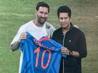 GOAT India Tour 2025: Sachin Tendulkar Presents Legendary No. 10 Jersey to Lionel Messi in Mumbai (Watch Video) - News | GOAT India Tour 2025: Sachin Tendulkar Presents Legendary No. 10 Jersey to Lionel Messi in Mumbai (Watch Video) | Latest mumbai News at Lokmattimes.com GOAT India Tour 2025: Sachin Tendulkar Presents Legendary No. 10 Jersey to Lionel Messi in Mumbai (Watch Video) - News | GOAT India Tour 2025: Sachin Tendulkar Presents Legendary No. 10 Jersey to Lionel Messi in Mumbai (Watch Video) | Latest mumbai News at Lokmattimes.com