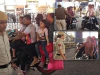 Delhi Police Fine Riders Carrying Three Passengers, Flouting Rules in Laxmi Nagar During Holi Celebratins - News | Delhi Police Fine Riders Carrying Three Passengers, Flouting Rules in Laxmi Nagar During Holi Celebratins | Latest national News at Lokmattimes.com