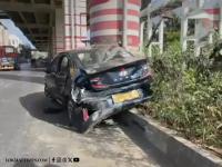 Mira Road Crash: Car Loses Control, Slams Divider Near Silver Park at 3 AM (Watch Video) | Latest mumbai News at www.lokmattimes.com