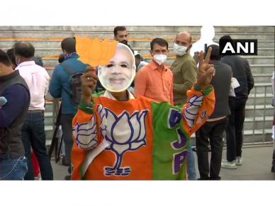 Bihar Elections 2020: Preparations underway at BJP headquarters, after victory in the Bihar polls & bypolls in various state Assemblies