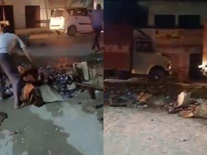 Liquor Truck Accident in UP: Passersby Loot Bottles While Driver Awaits Help in Bijnor, Video Surface | Liquor Truck Accident in UP: Passersby Loot Bottles While Driver Awaits Help in Bijnor, Video Surface
