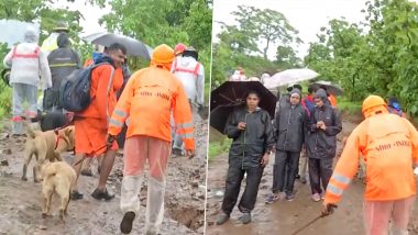 Raigad Landslide: Canine squad carries out search and rescue operations | Raigad Landslide: Canine squad carries out search and rescue operations