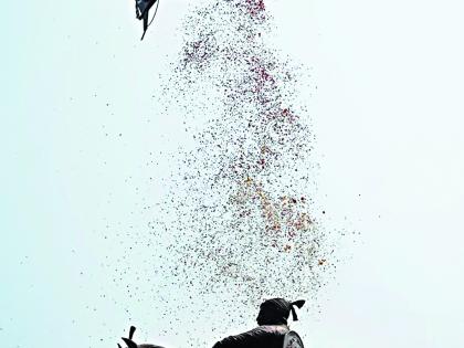 Helicopter flower shower marks Shiv Jayanti celebrations | Helicopter flower shower marks Shiv Jayanti celebrations Helicopter flower shower marks Shiv Jayanti celebrations | Helicopter flower shower marks Shiv Jayanti celebrations