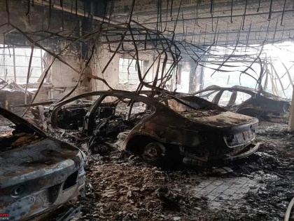 45 parked BMW cars charred in Navi Mumbai godown fire | 45 parked BMW cars charred in Navi Mumbai godown fire