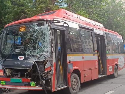 Mumbai: BEST Bus Collides with Tempo in Parel; No Injuries Reported | Mumbai: BEST Bus Collides with Tempo in Parel; No Injuries Reported Mumbai: BEST Bus Collides with Tempo in Parel; No Injuries Reported | Mumbai: BEST Bus Collides with Tempo in Parel; No Injuries Reported