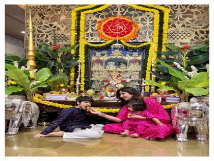 Shilpa Shetty celebrates Ganesh Chaturthi without husband Raj Kundra | Shilpa Shetty celebrates Ganesh Chaturthi without husband Raj Kundra