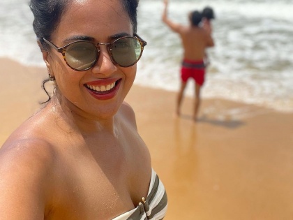 Sameera Reddy enjoy her weekend in Goa donning a one-piece swimsuit | Sameera Reddy enjoy her weekend in Goa donning a one-piece swimsuit