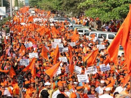 Jan Aakrosh morcha organises in Navi Mumbai to protest against love jihad and land jihad | Jan Aakrosh morcha organises in Navi Mumbai to protest against love jihad and land jihad