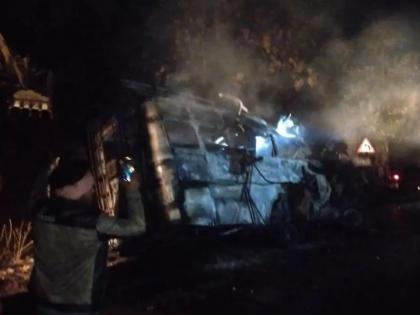 13 killed, 17 injured as bus catches fire after accident in Madhya Pradesh | 13 killed, 17 injured as bus catches fire after accident in Madhya Pradesh 13 killed, 17 injured as bus catches fire after accident in Madhya Pradesh | 13 killed, 17 injured as bus catches fire after accident in Madhya Pradesh