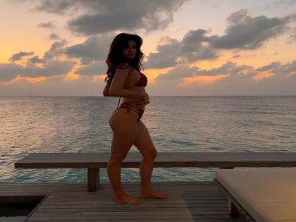 Disha Patani shares a stunning picture of herself in a red bikini | Disha Patani shares a stunning picture of herself in a red bikini