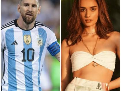 Manushi flies to Qatar to fulfil her dream of watching Lionel Messi at the FIFA World Cup! | Manushi flies to Qatar to fulfil her dream of watching Lionel Messi at the FIFA World Cup!