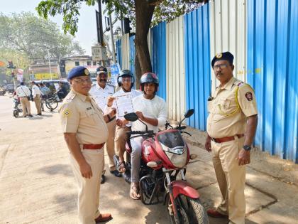 Mumbai Traffic Police Felicitates Safe Riders, Promoting Helmet Use and Road Safety in National Road Safety Month | Mumbai Traffic Police Felicitates Safe Riders, Promoting Helmet Use and Road Safety in National Road Safety Month